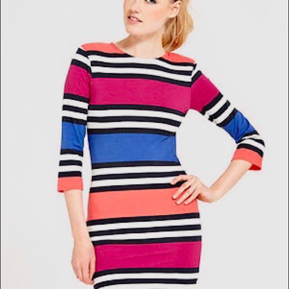 French Connection Mini Dress • Color Block/Striped • Keyhole Back • Sz 4 US - Picture 6 of 6